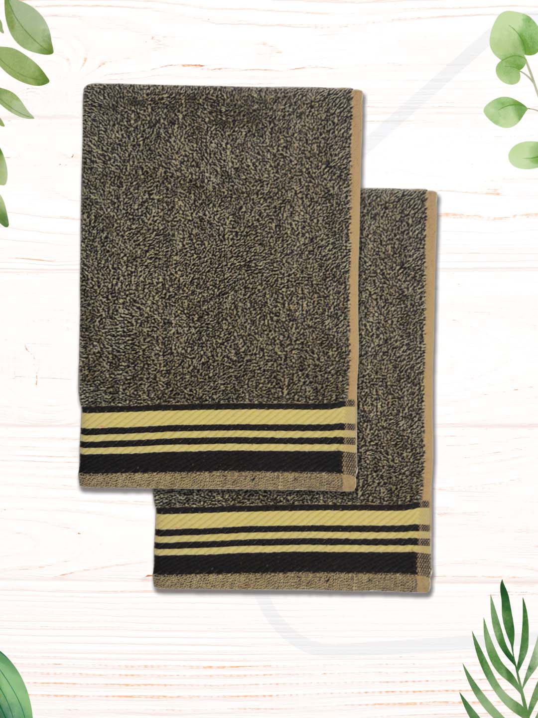 Milange Brown Color Soft Cotton Hand Towels - Pack of 4 by Athom Living - Athom Living