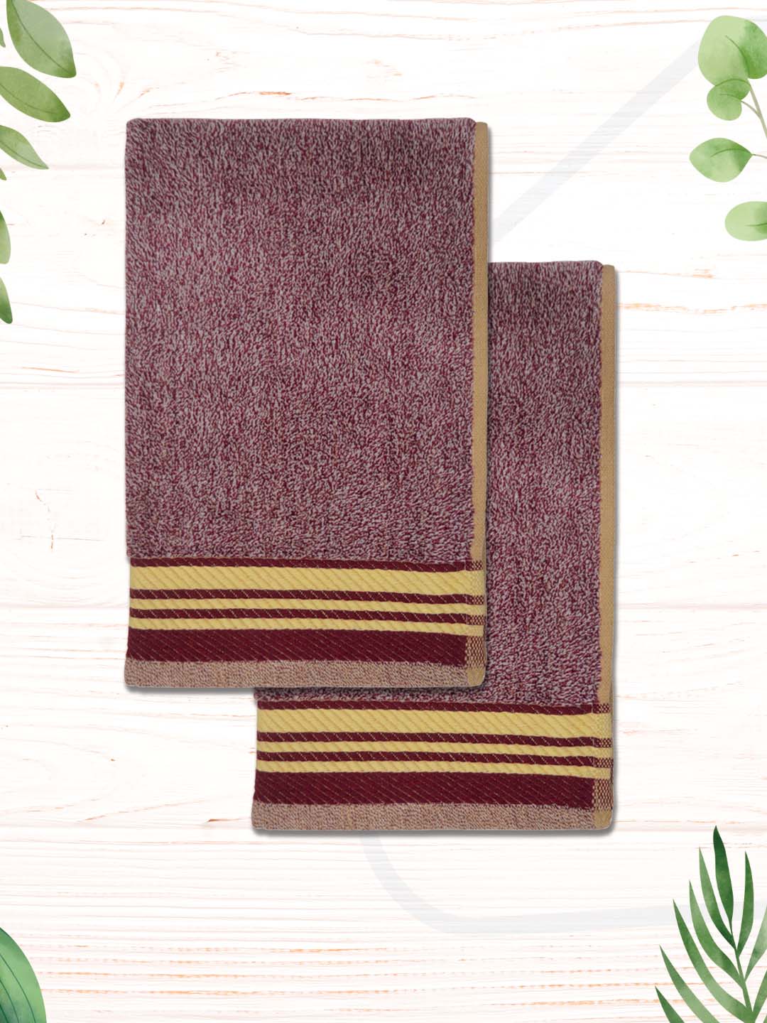Milange Marron Color Soft Cotton Hand Towels - Pack of 4 by Athom Living - Athom Living