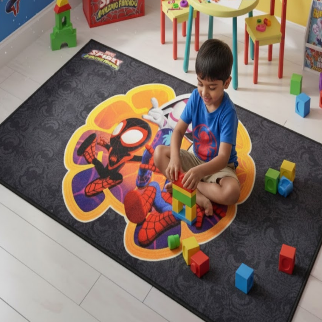 Mini Spidey Themed Kids Carpet(90x150cm) by Athom Living - Athom Living