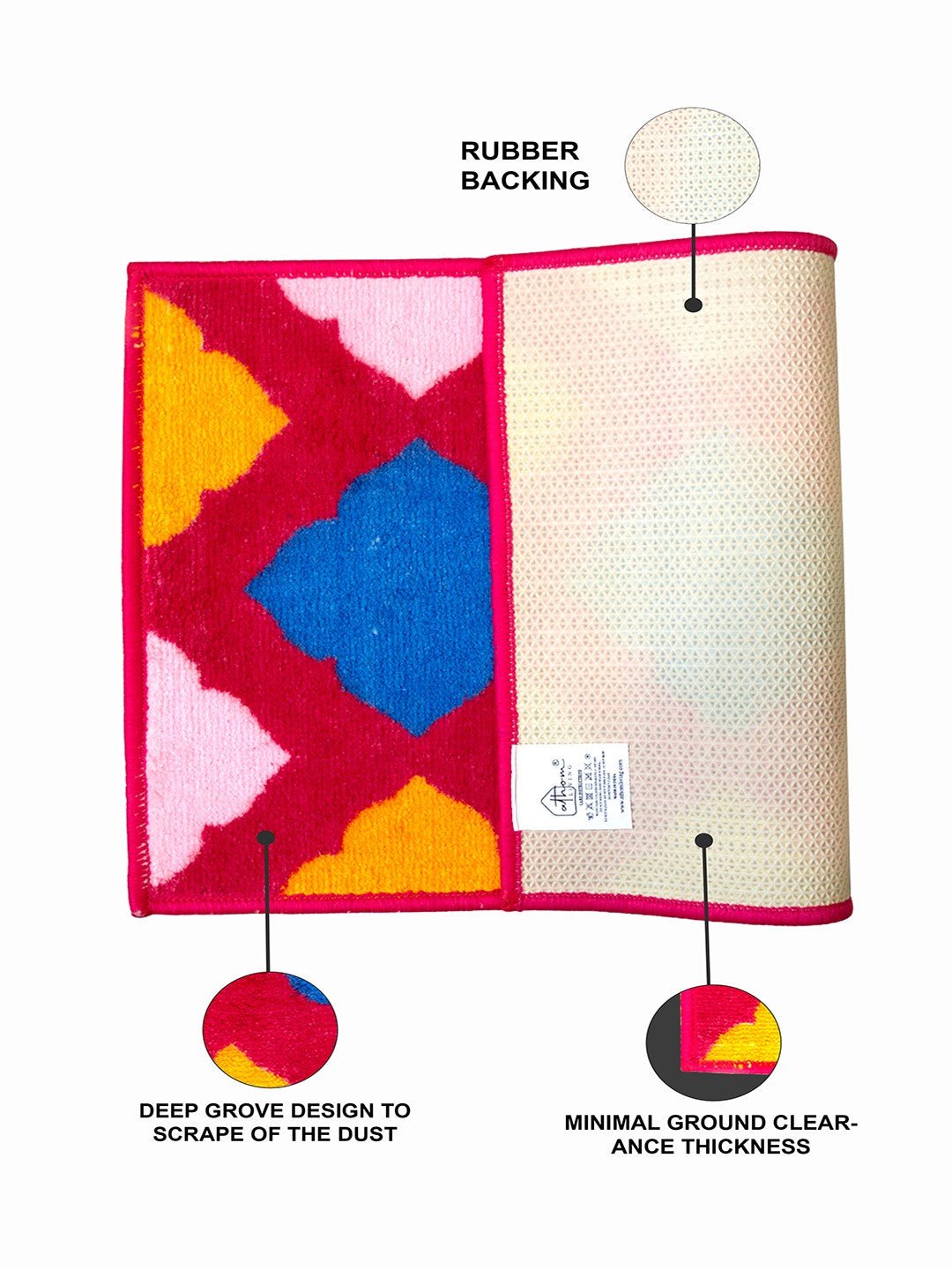 Multi Micro Designer Soft Anti Slip Bath Mat by Athom Living - Athom Living