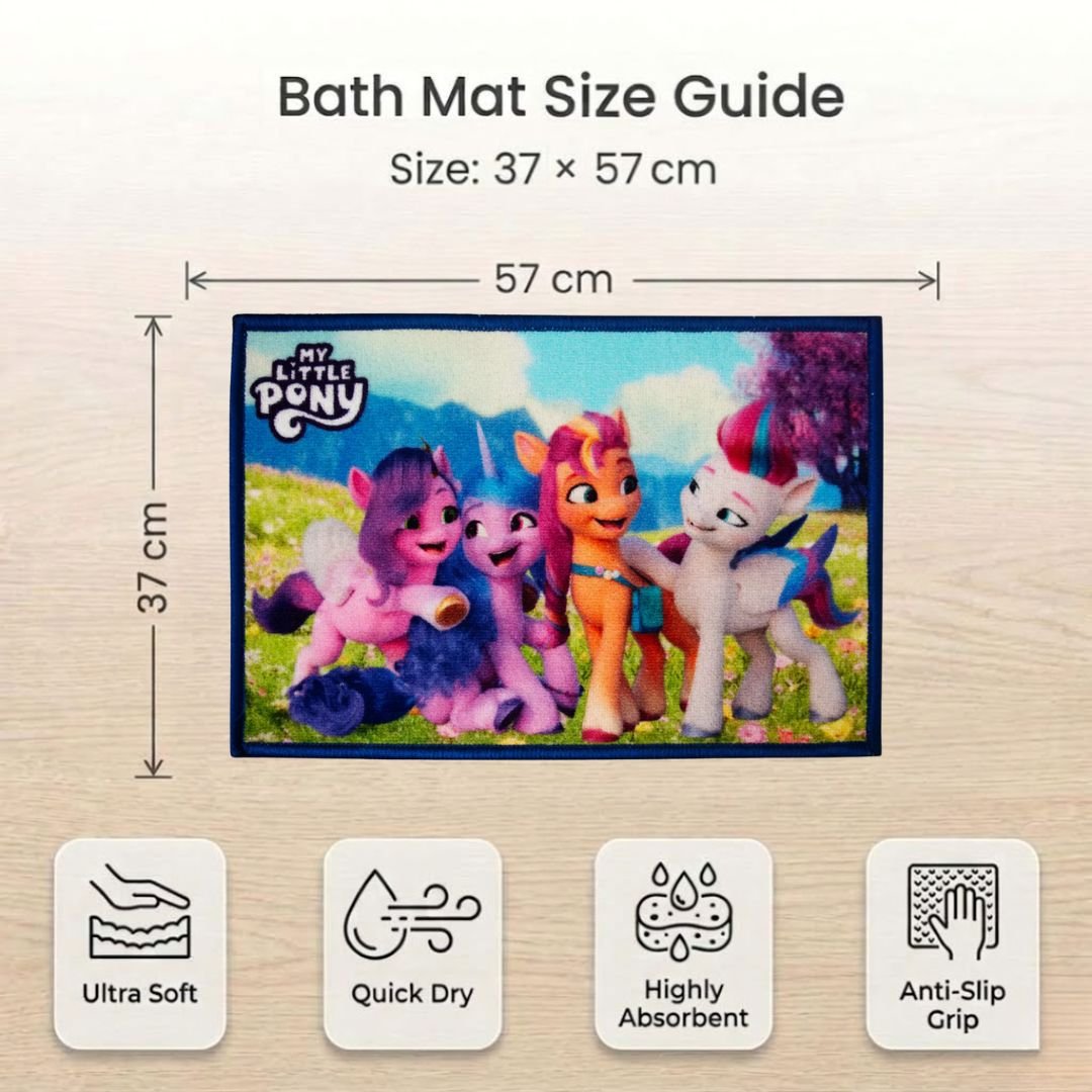 My Little Pony Anti - Slip Bath Mat – Set of 2 – "Friendship is Magic Every Step" by Athom Living - Athom Living