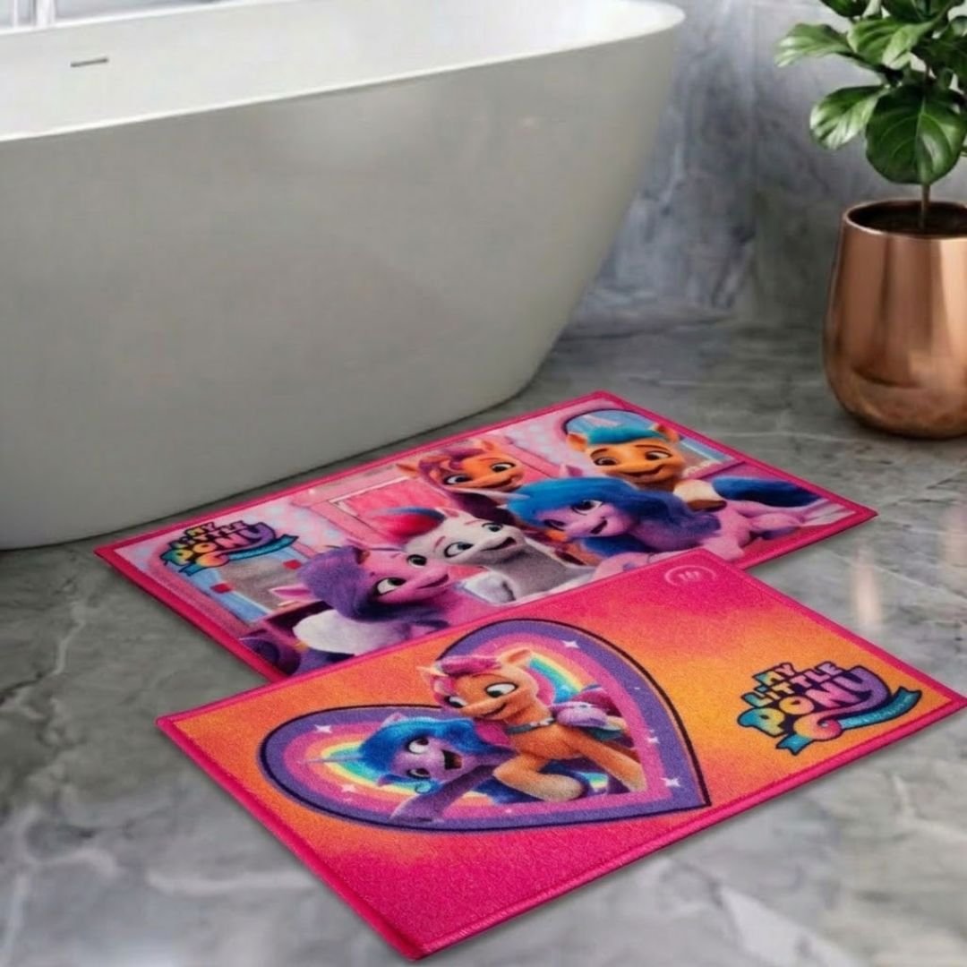 My Little Pony Anti - Slip Bath Mat – Set of 2 – "Gallop Into Fun" by Athom Living - Athom Living