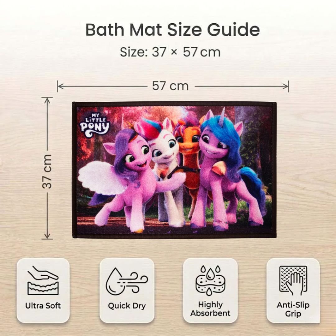 My Little Pony Anti - Slip Bath Mat – Set of 2 – "Gallop Into Fun" by Athom Living - Athom Living