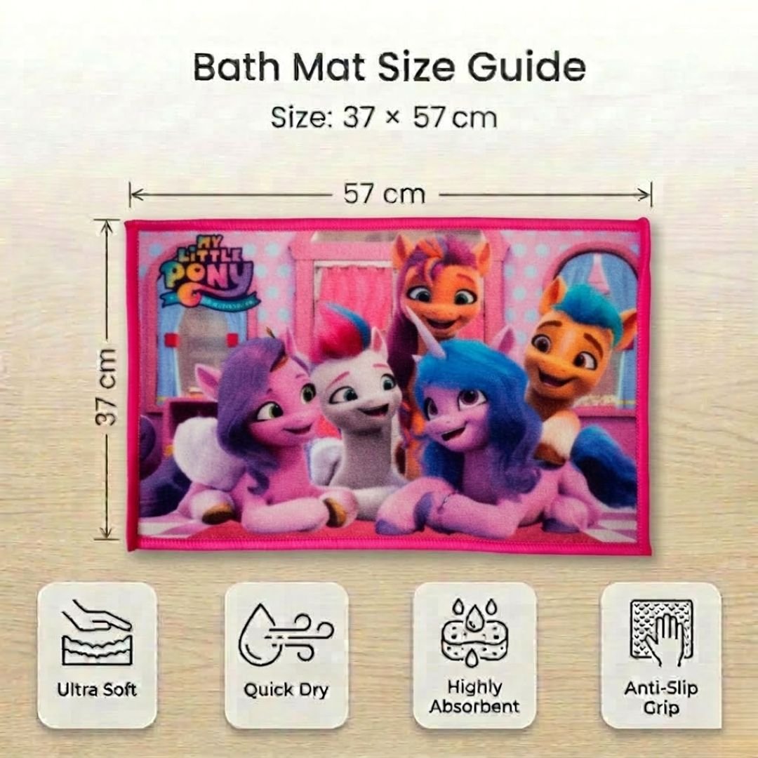 My Little Pony Anti - Slip Bathmat – Set of 2 – "Adventure Awaits at Your Door" by Athom Living - Athom Living
