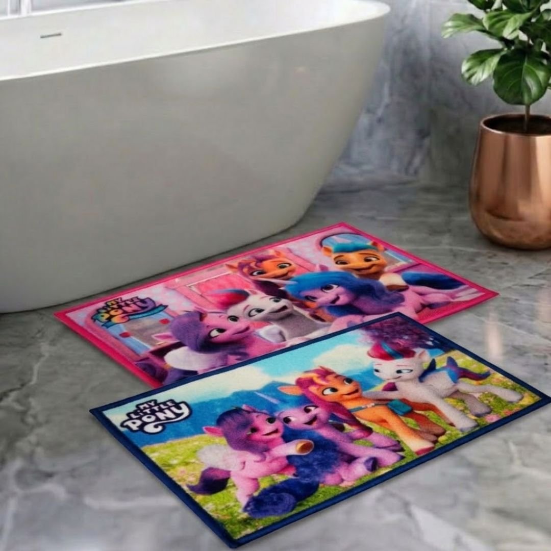 My Little Pony Anti - Slip Bathmat – Set of 2 – "Adventure Awaits at Your Door" by Athom Living - Athom Living