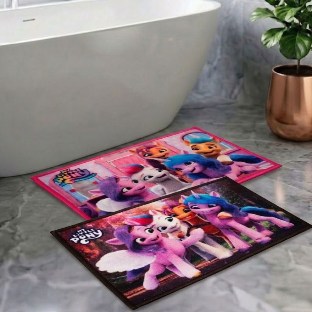 My Little Pony Anti - Slip Bathmat – Set of 2 – "Brighten Your Day with Magic" by Athom Living - Athom Living