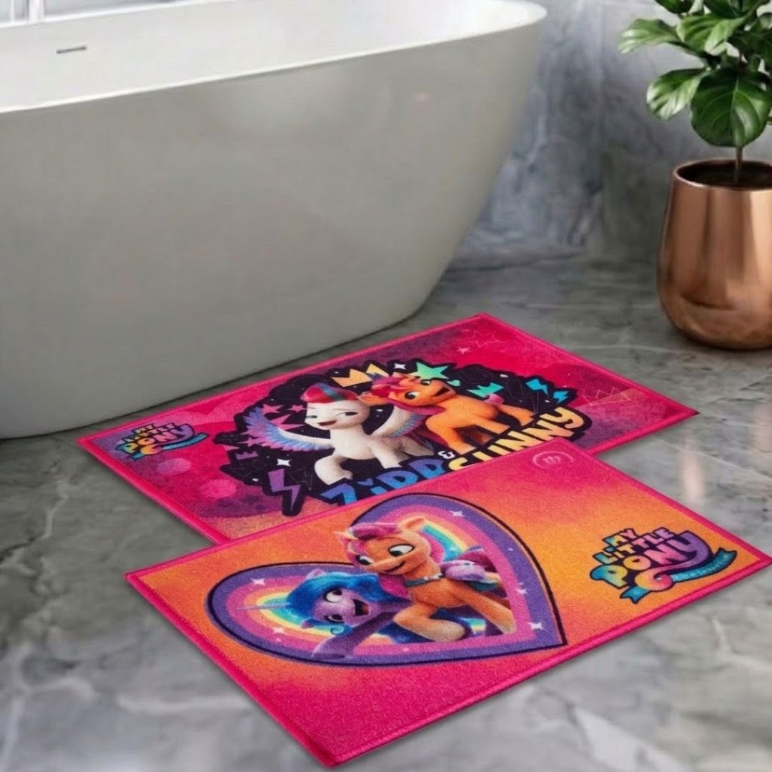 My Little Pony Anti - Slip Bathmat – Set of 2 – "Step Into Pony Paradise" by Athom Living - Athom Living
