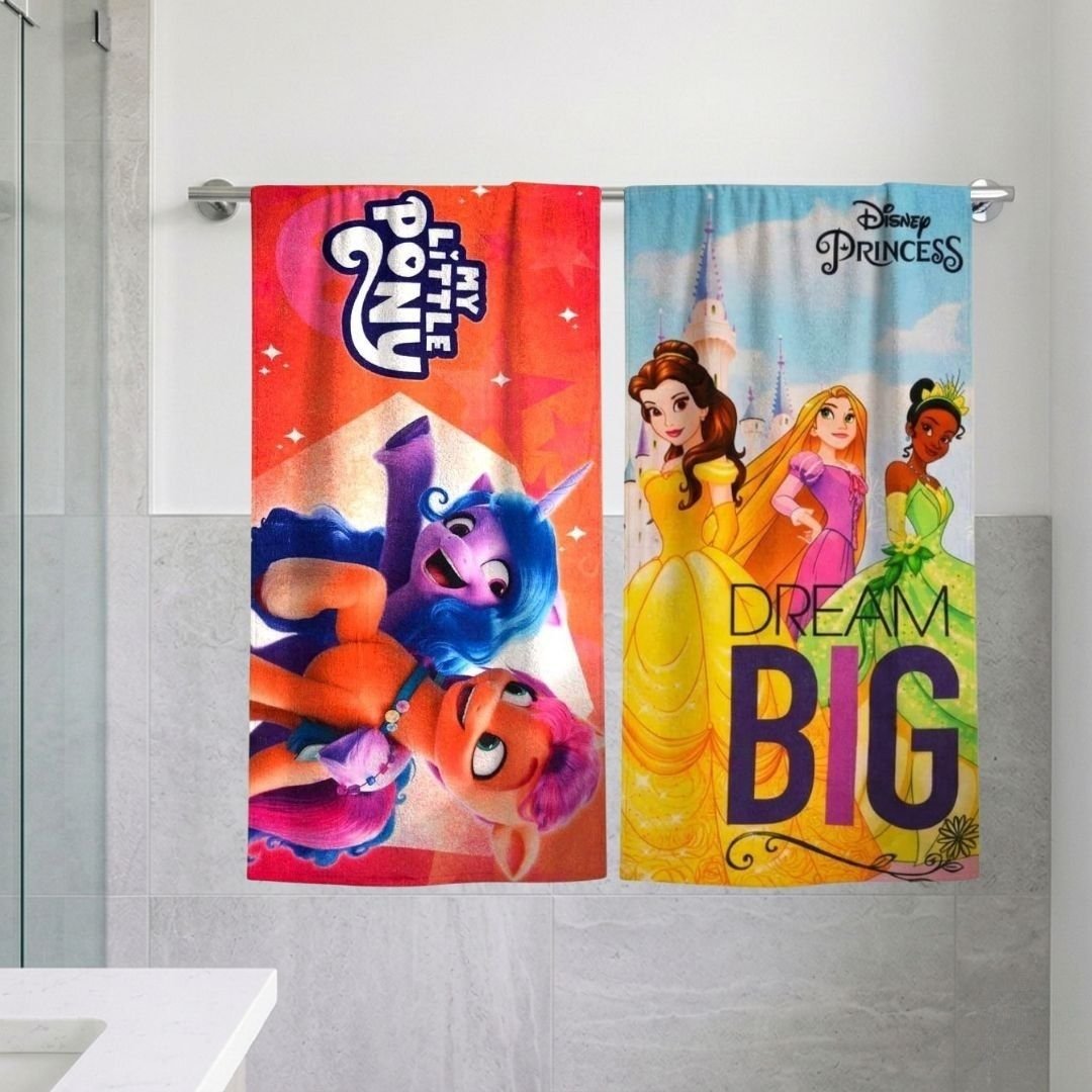 My Little Pony & Disney Princess Themed Kids Bath Towel by Athom Living - Athom Living