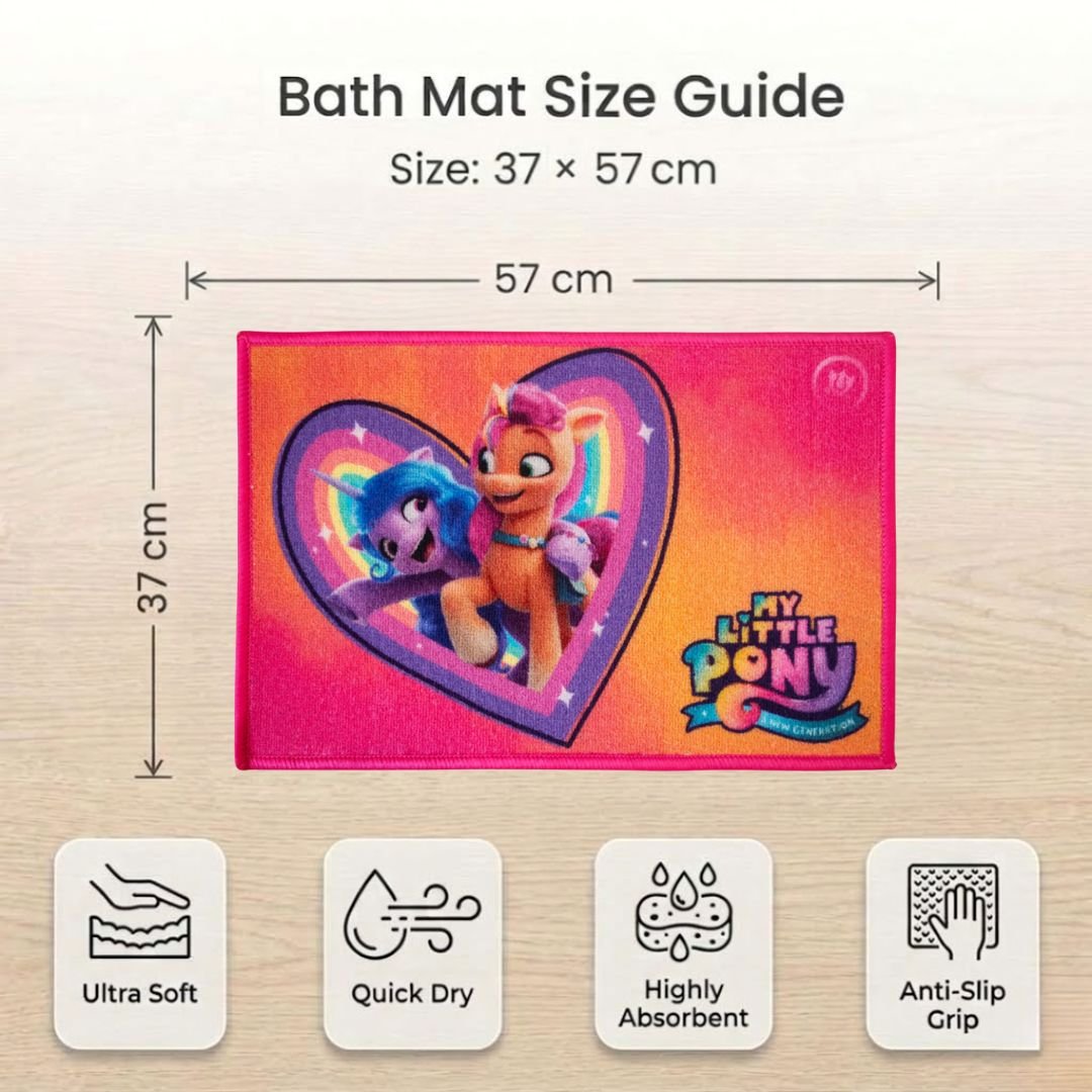 My Little Pony "Let Friendship Lead the Way!" Anti - Skid Kids Bathmat by Athom Living - Athom Living