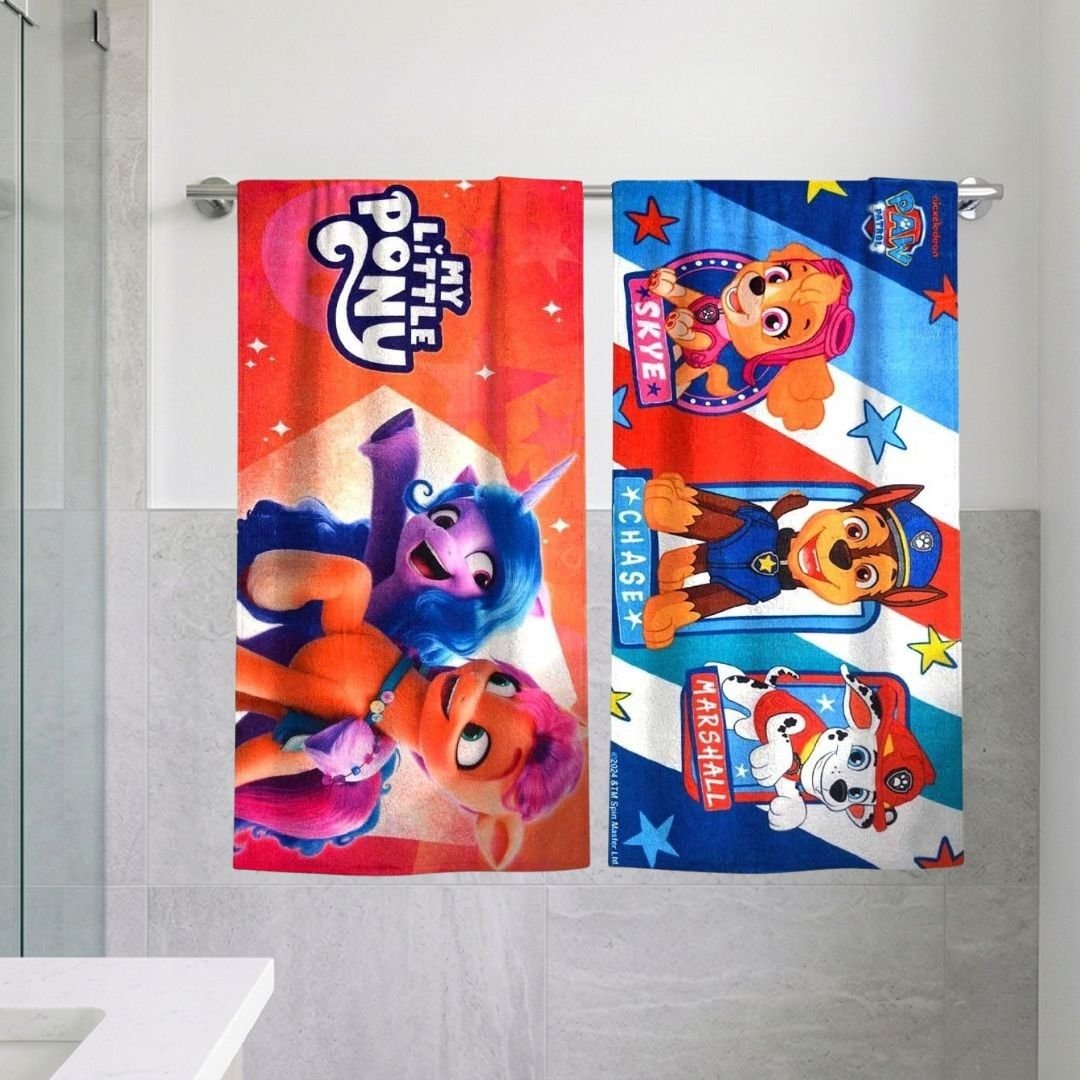 My Little Pony & Paw Patrol Kids Bath Towel - Soft, Fun & Absorbent by Athom Living - Athom Living