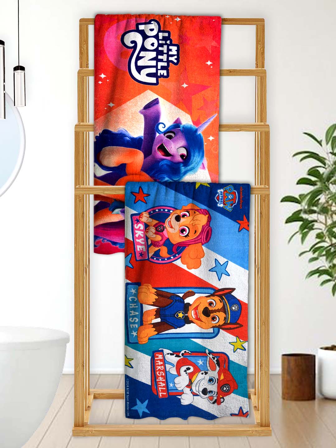 My Little Pony & Paw Patrol Kids Bath Towel - Soft, Fun & Absorbent by Athom Living - Athom Living
