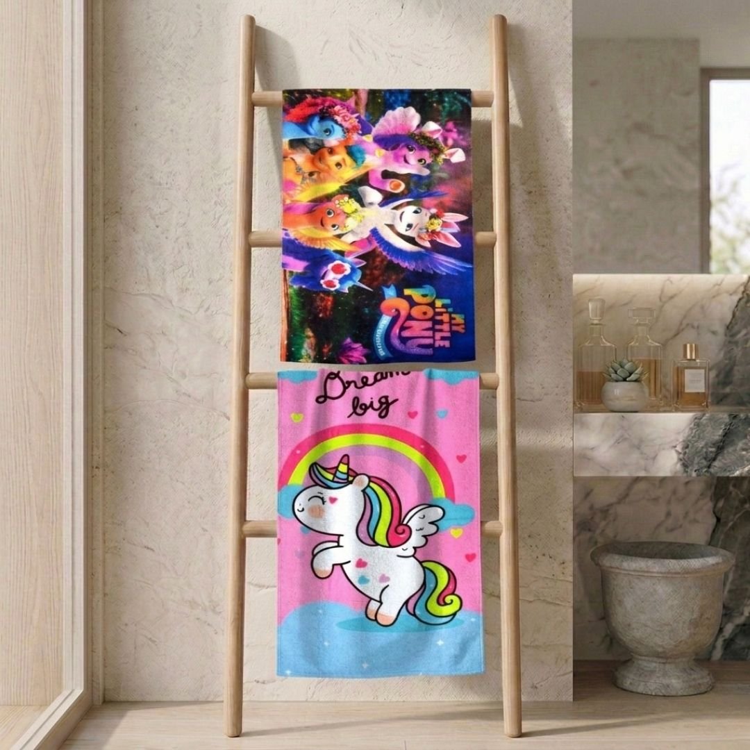 My Little Pony & Unicorn Mixed Themed Kids Bath Towel by Athom Living - Athom Living