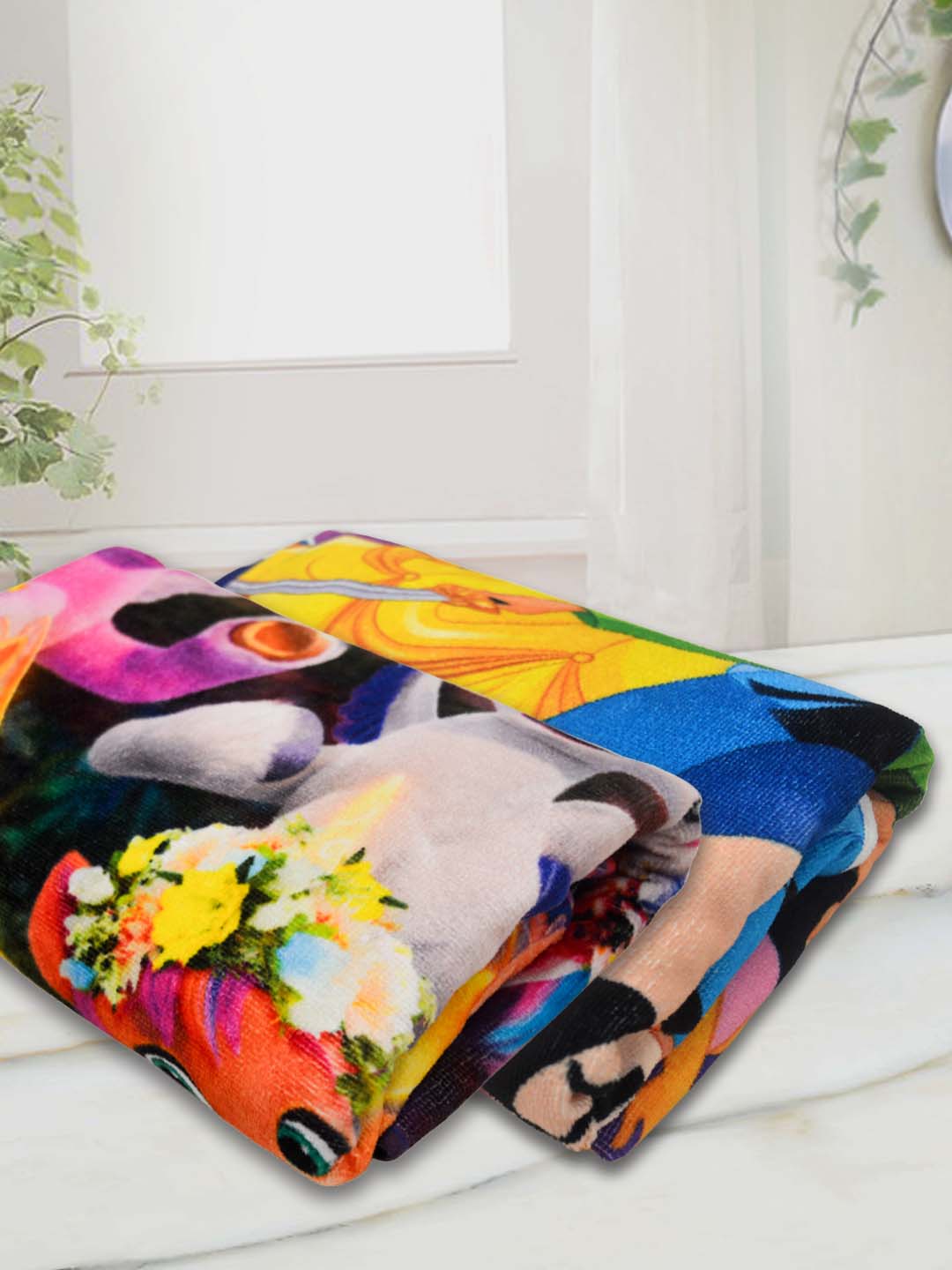 My Little Pony with Disney Princess Themed Kids Bath Towel Pack of 2 by Athom Living - Athom Living