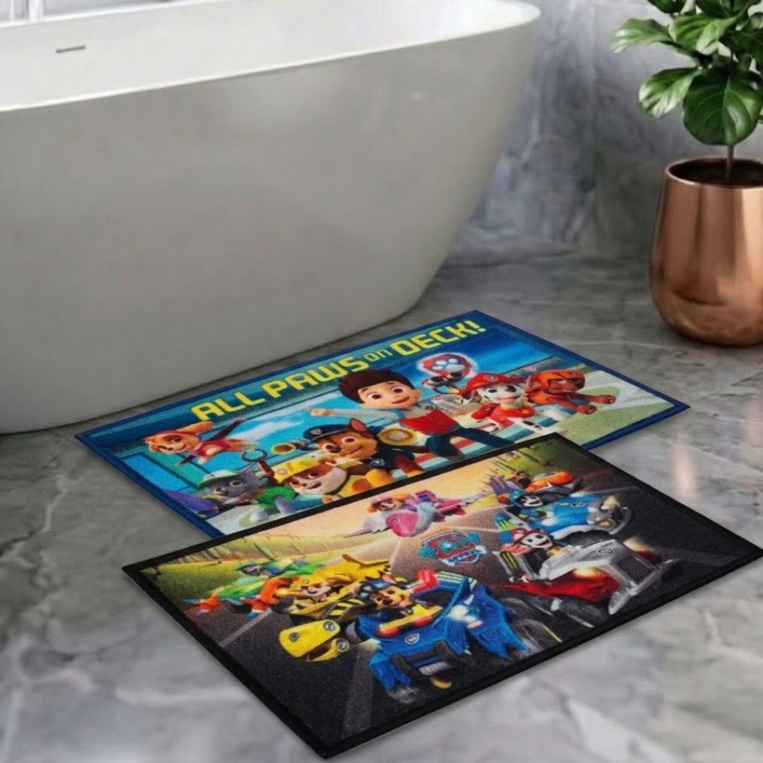 Paw Patrol Anti - Slip Bathmat – Set of 2 – "Heroes Ready for Fun" by Athom Living - Athom Living