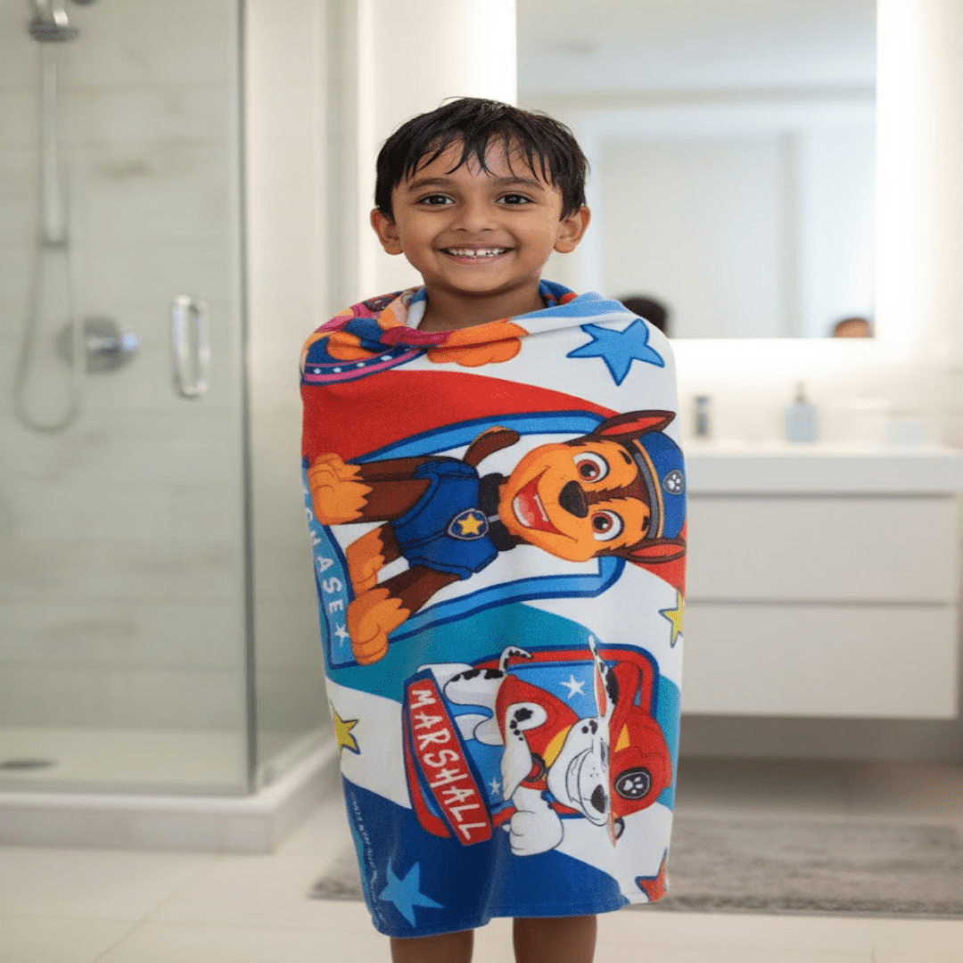 Paw Patrol Kids Bath Towel and Kids Carpet - Combo Pack of 2 by Athom Living - Athom Living