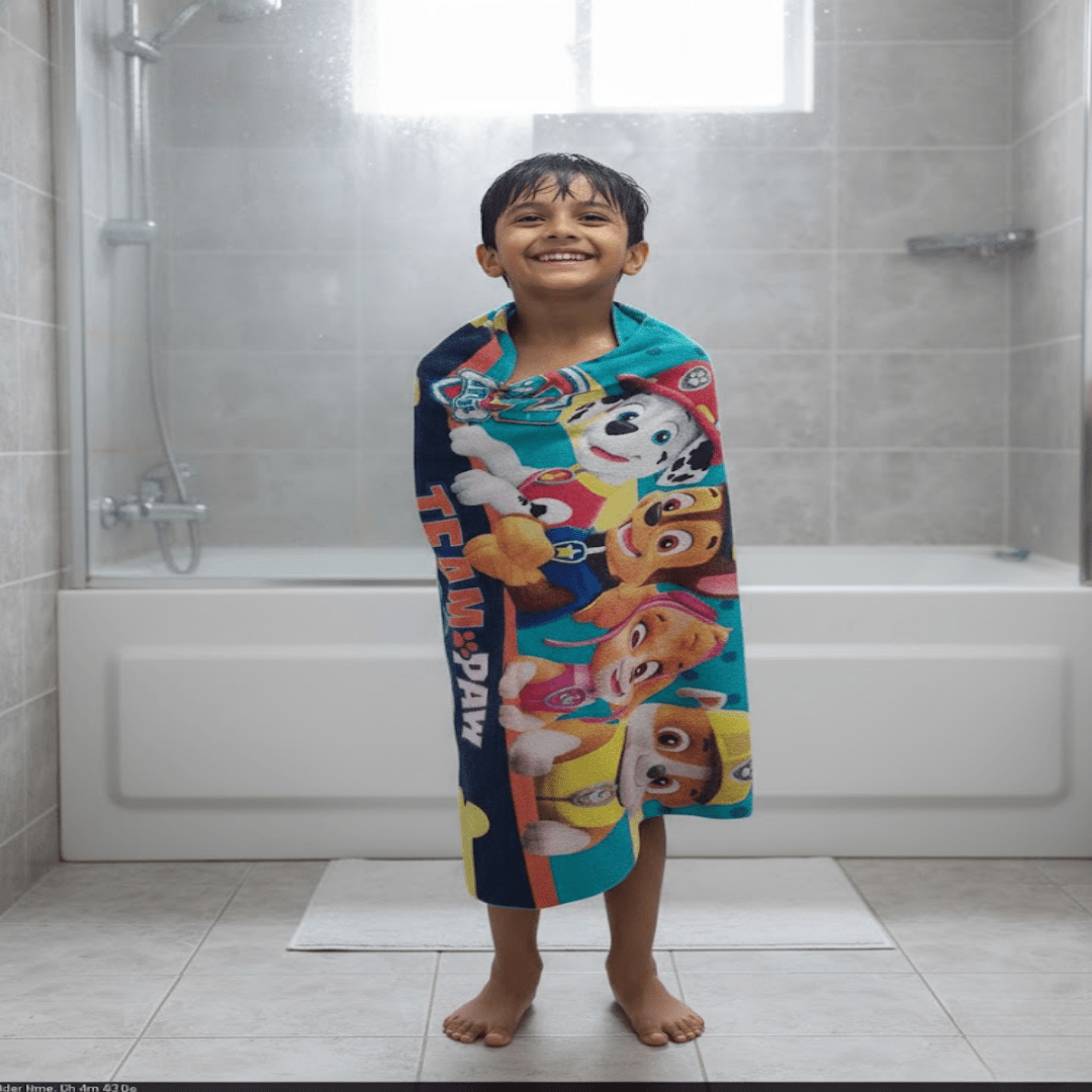 Paw Patrol Kids Bath Towel & Kids Doormat Combo - Pack of 2 by Athom Living - Athom Living