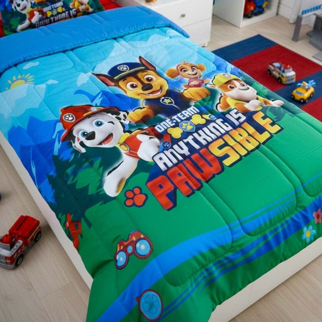 Paw Patrol Kids Comforter – Single – "One Team, Anything is Pawsible" by Athom Living - Athom Living