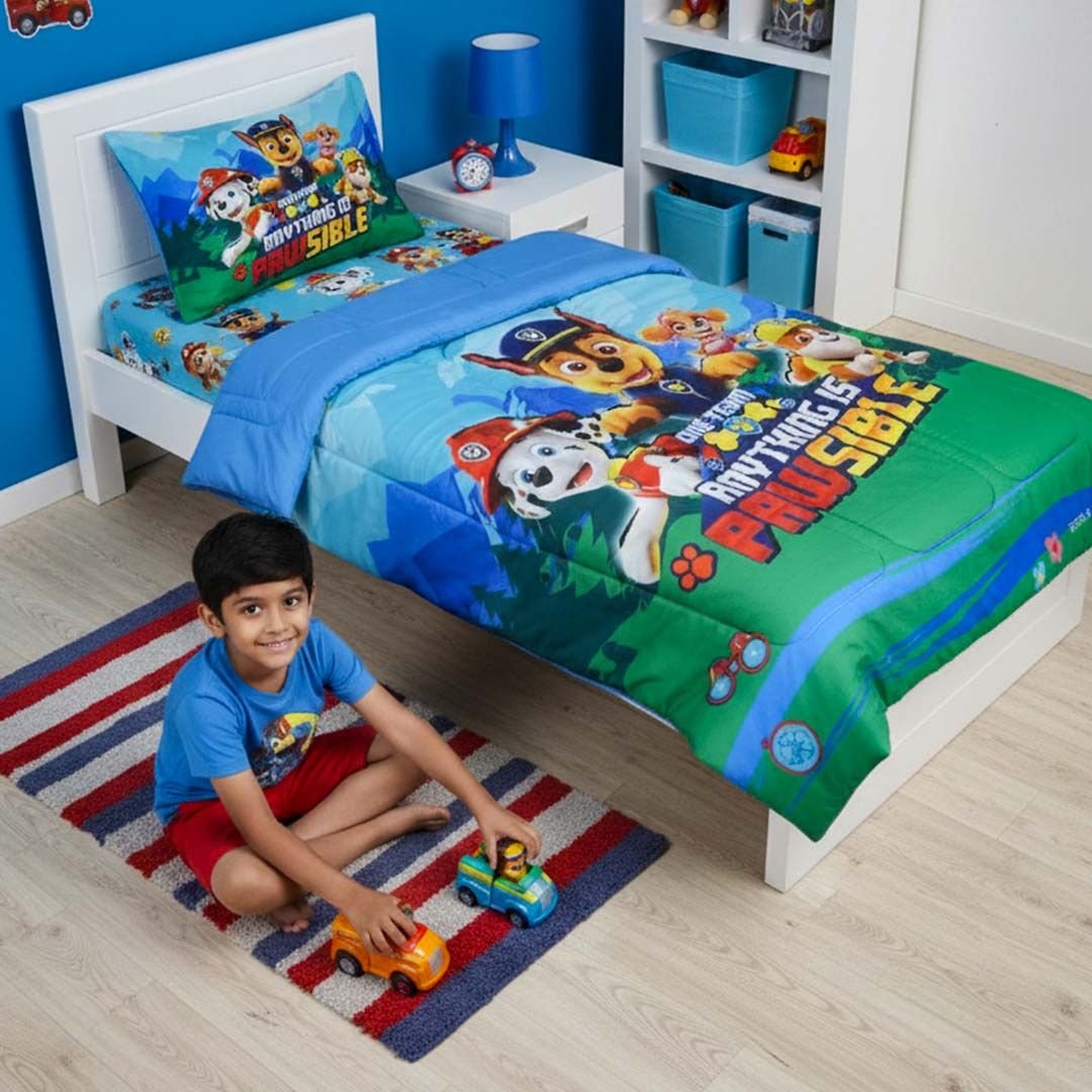Paw Patrol Kids Comforter – Single – "One Team, Anything is Pawsible" by Athom Living - Athom Living