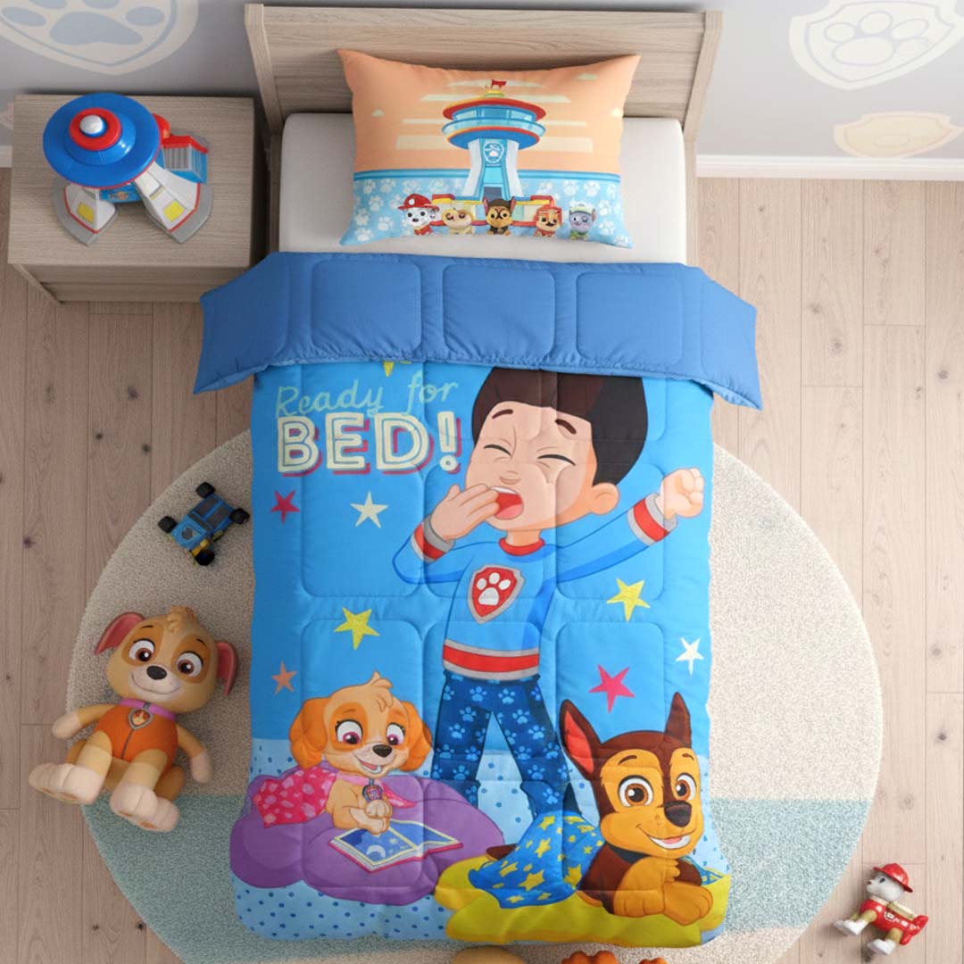 Paw Patrol Kids Comforter – Single – "Ready for Bed" by Athom Living - Athom Living
