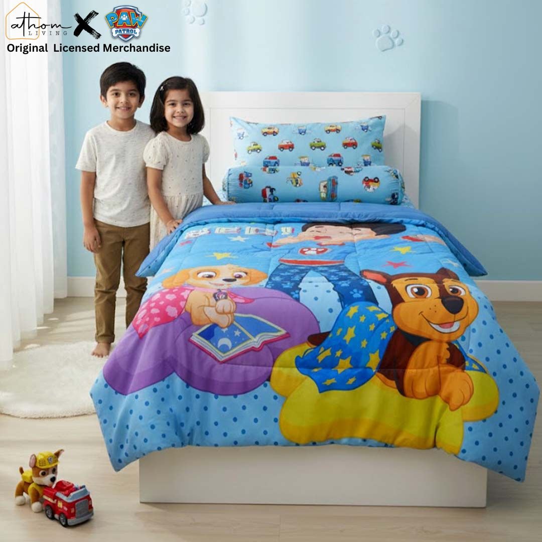 Paw Patrol Kids Comforter – Single – "Ready for Bed" by Athom Living - Athom Living