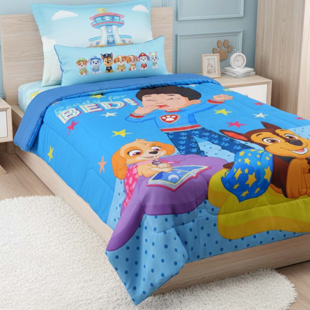 Paw Patrol Kids Comforter – Single – "Ready for Bed" by Athom Living - Athom Living