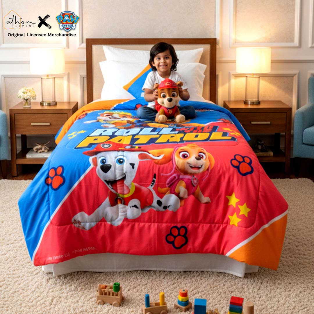 Paw Patrol Kids Comforter – Single – "Roll with the Patrol" by Athom Living - Athom Living
