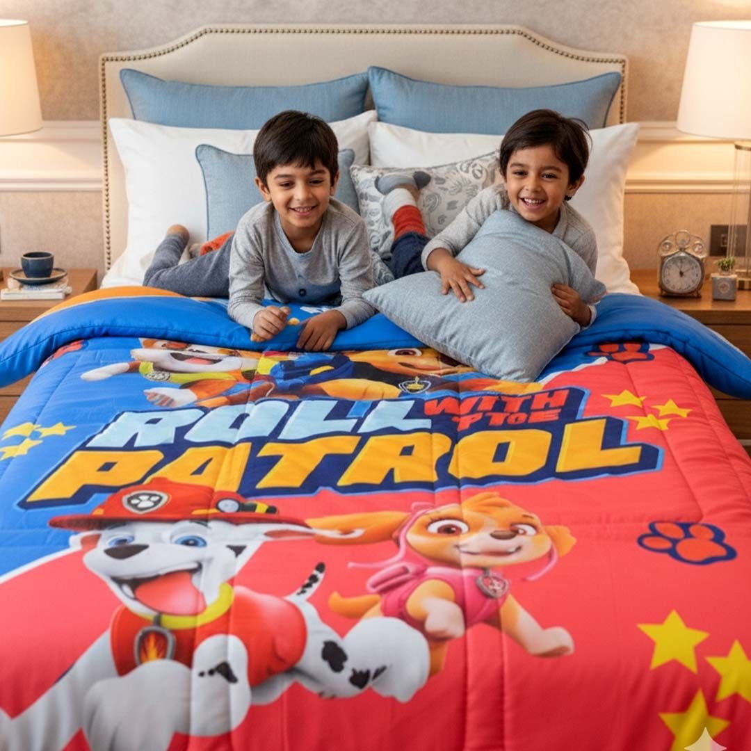 Paw Patrol Kids Comforter – Single – "Roll with the Patrol" by Athom Living - Athom Living