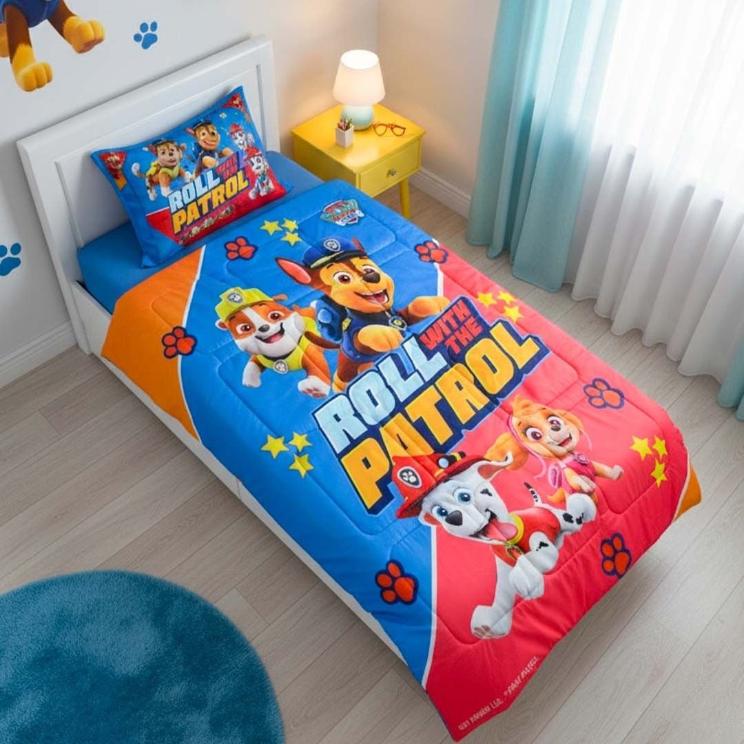 Paw Patrol Kids Comforter – Single – "Roll with the Patrol" by Athom Living - Athom Living