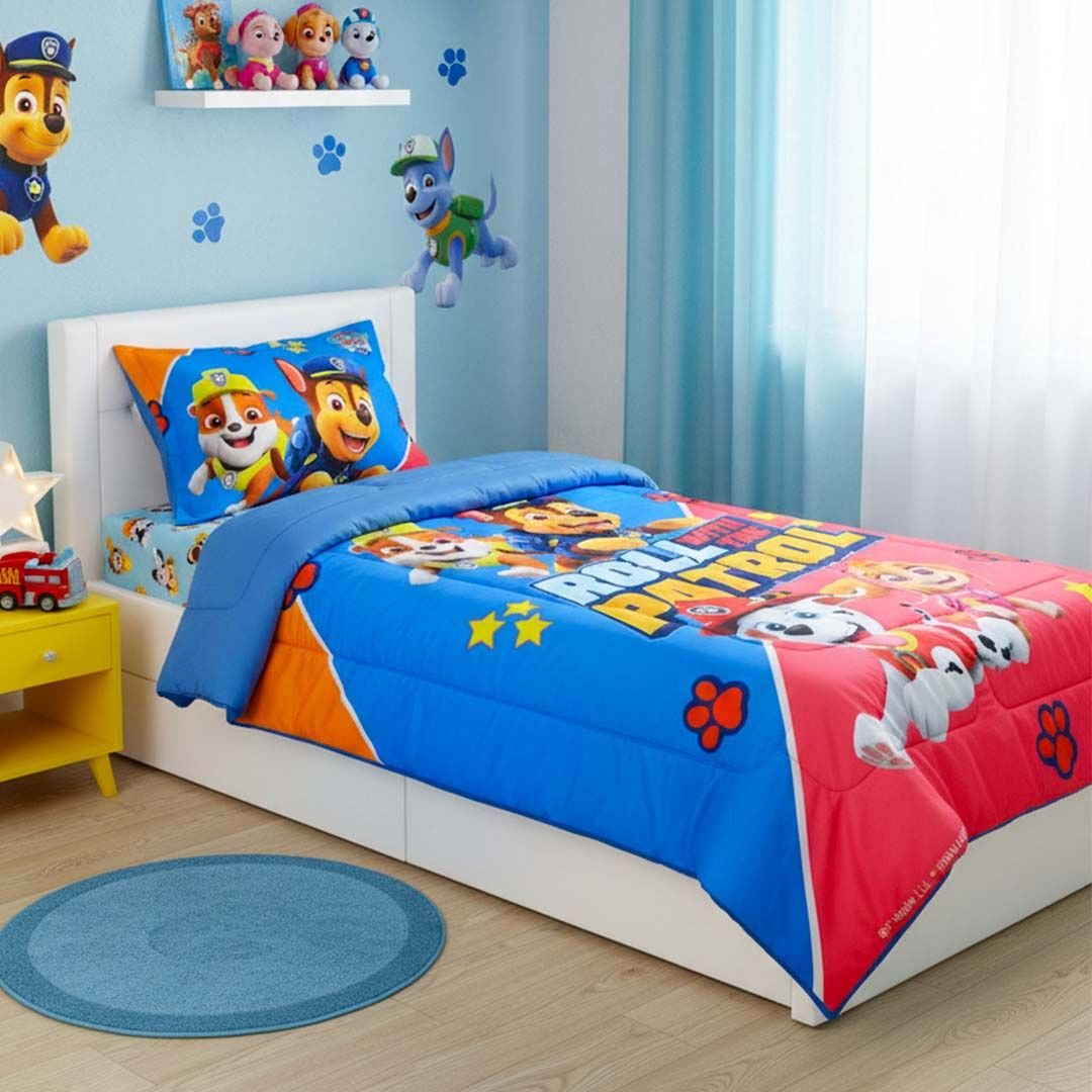 Paw Patrol Kids Comforter – Single – "Roll with the Patrol" by Athom Living - Athom Living