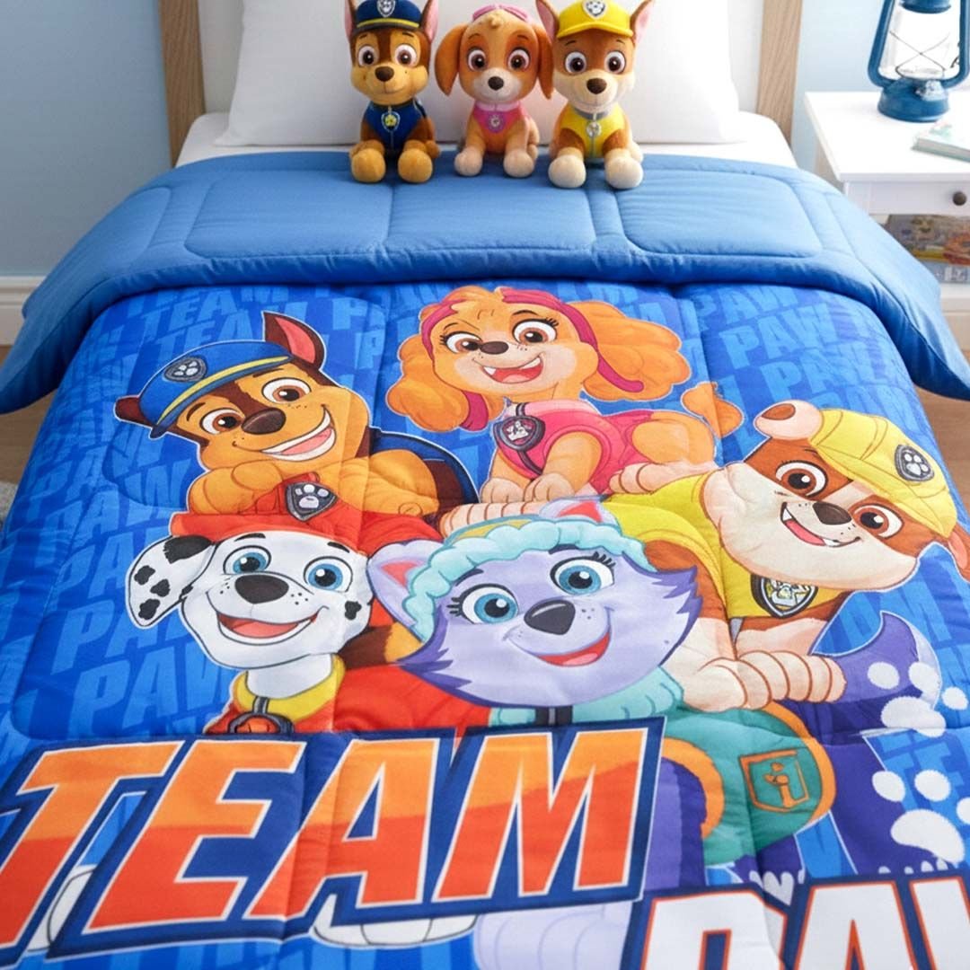 Paw Patrol Kids Comforter – Single – "Team Paw" by Athom Living - Athom Living