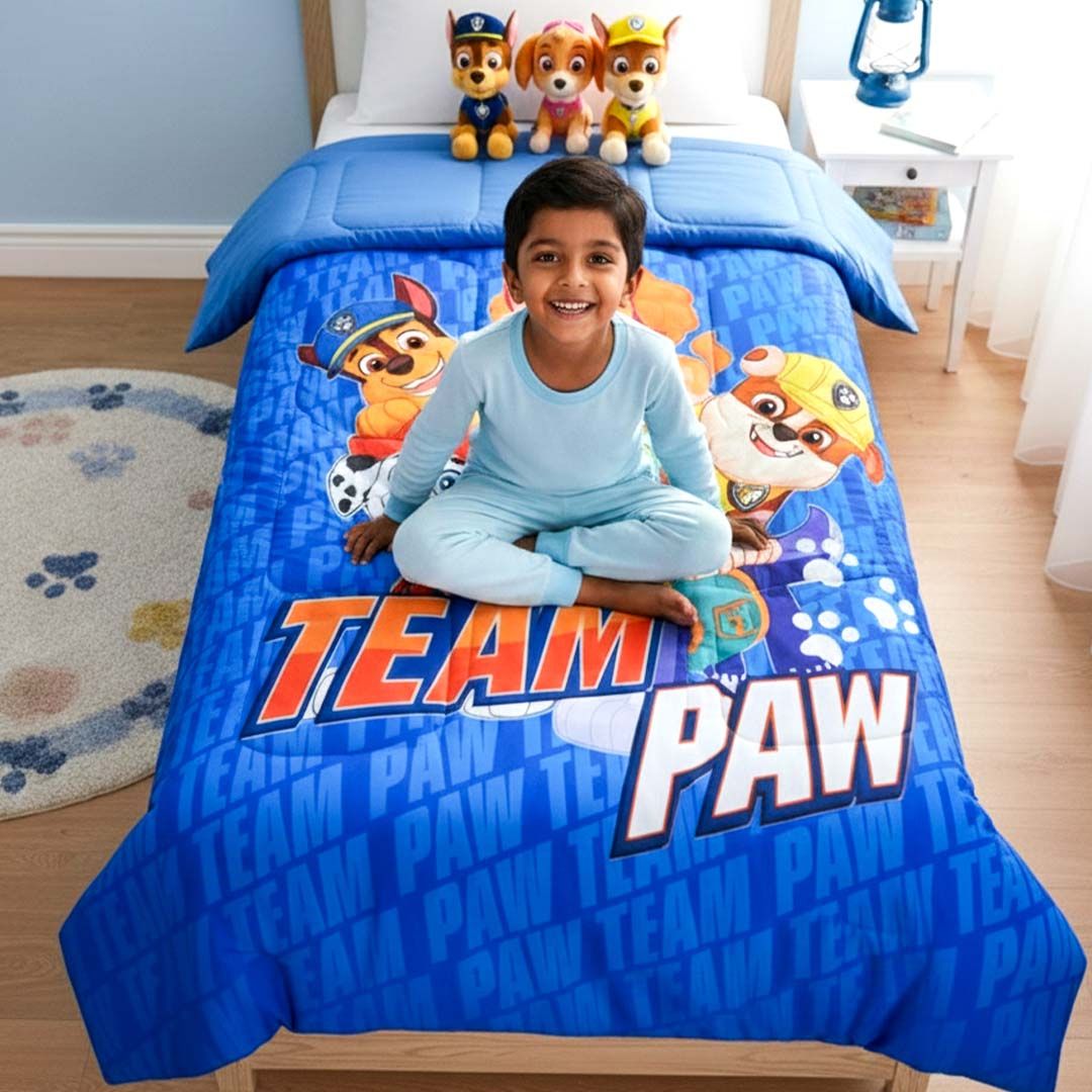 Paw Patrol Kids Comforter – Single – "Team Paw" by Athom Living - Athom Living