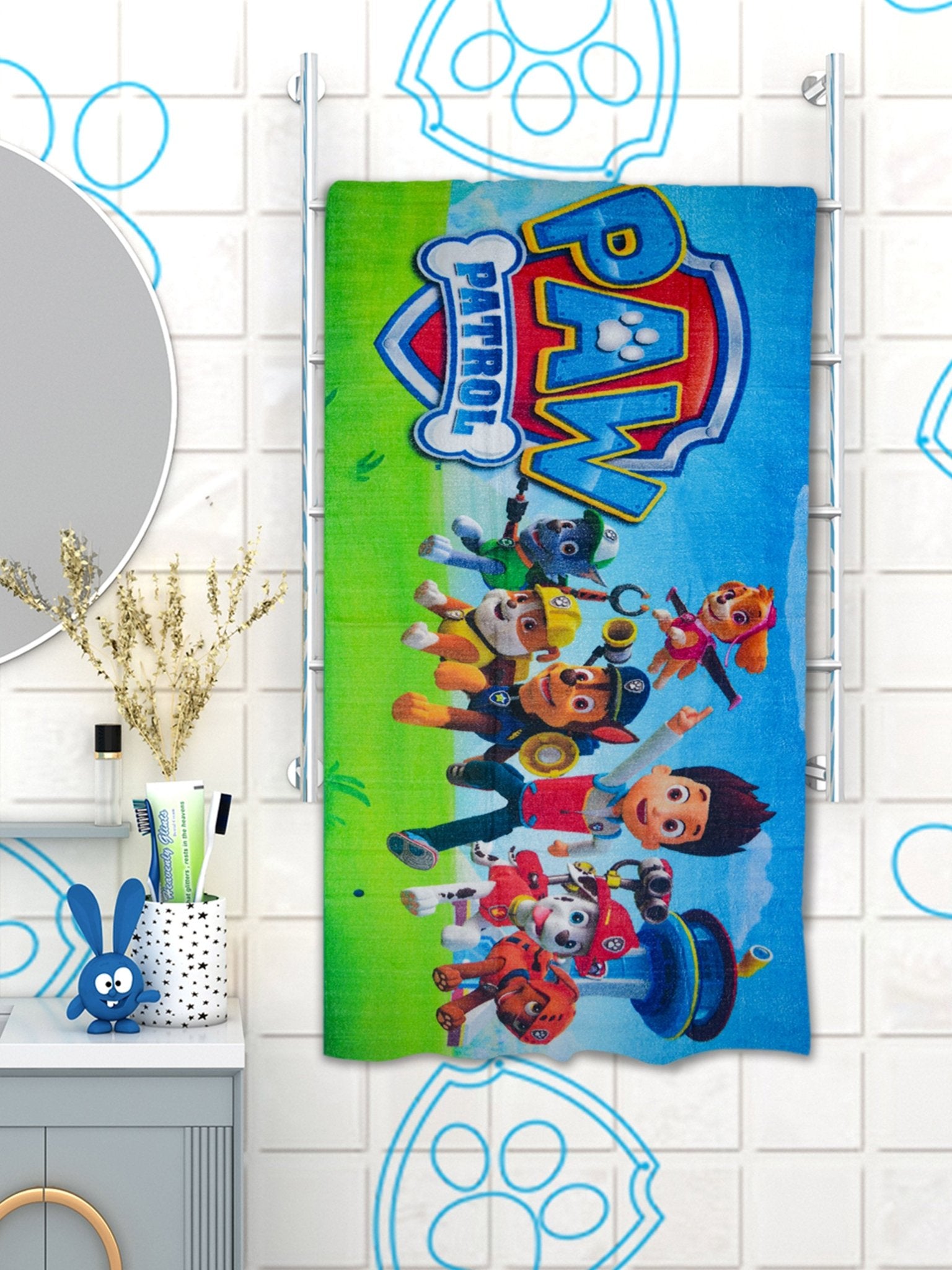 Paw Patrol Kids Cotton Bath Towel 350 GSM 60x120 cm - Athom Living