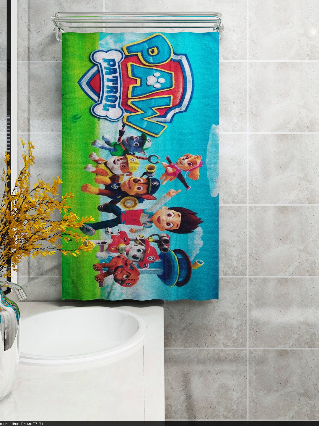 Paw Patrol Kids Cotton Bath Towel 350 GSM 60x120 cm - Athom Living