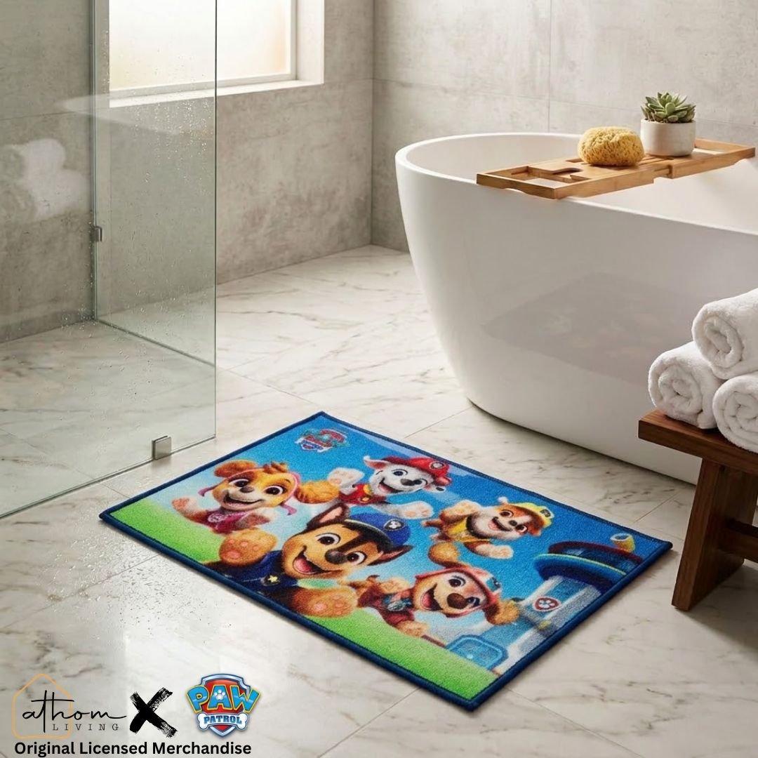 Paw Patrol “Let the pups lead the way” Anti - Slip Kids Bathmat by Athom Living - Athom Living