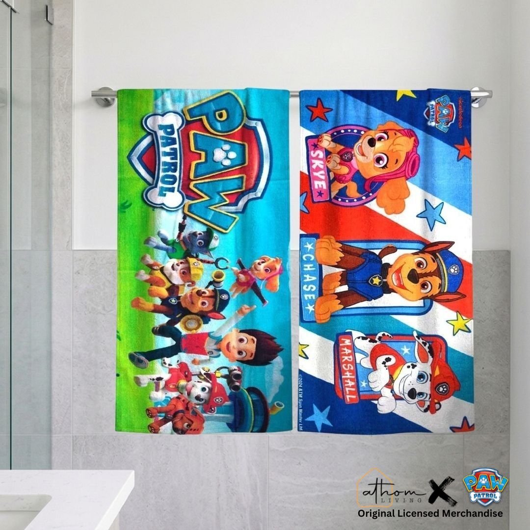 Paw Patrol "Skye Chase Marshall" Kids Bath Towel Combo - Pack of 2 by Athom Living - Athom Living
