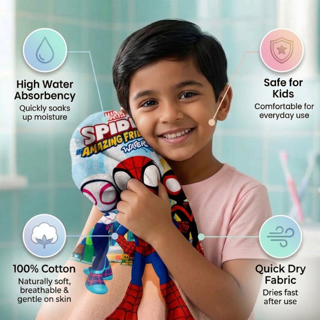 Paw Patrol & Spidey Kids Bath Towel Pack of 2 – Soft, Fun & Vibrant by Athom Living - Athom Living