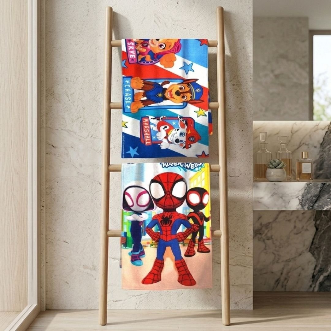 Paw Patrol & Spidey Kids Bath Towel Pack of 2 – Soft, Fun & Vibrant by Athom Living - Athom Living