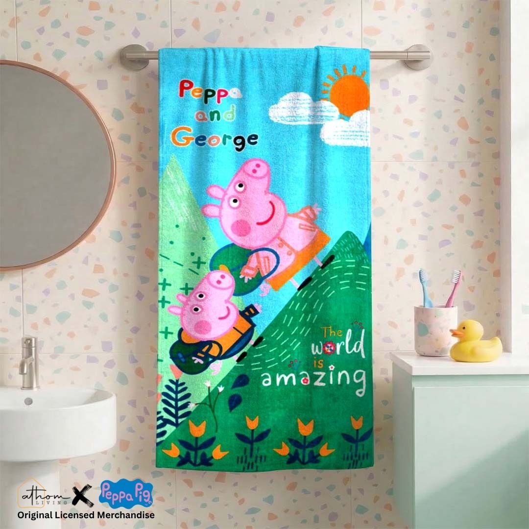 Peppa Pig Amazing World Kids Cotton Bath Towel by Athom Living - Athom Living
