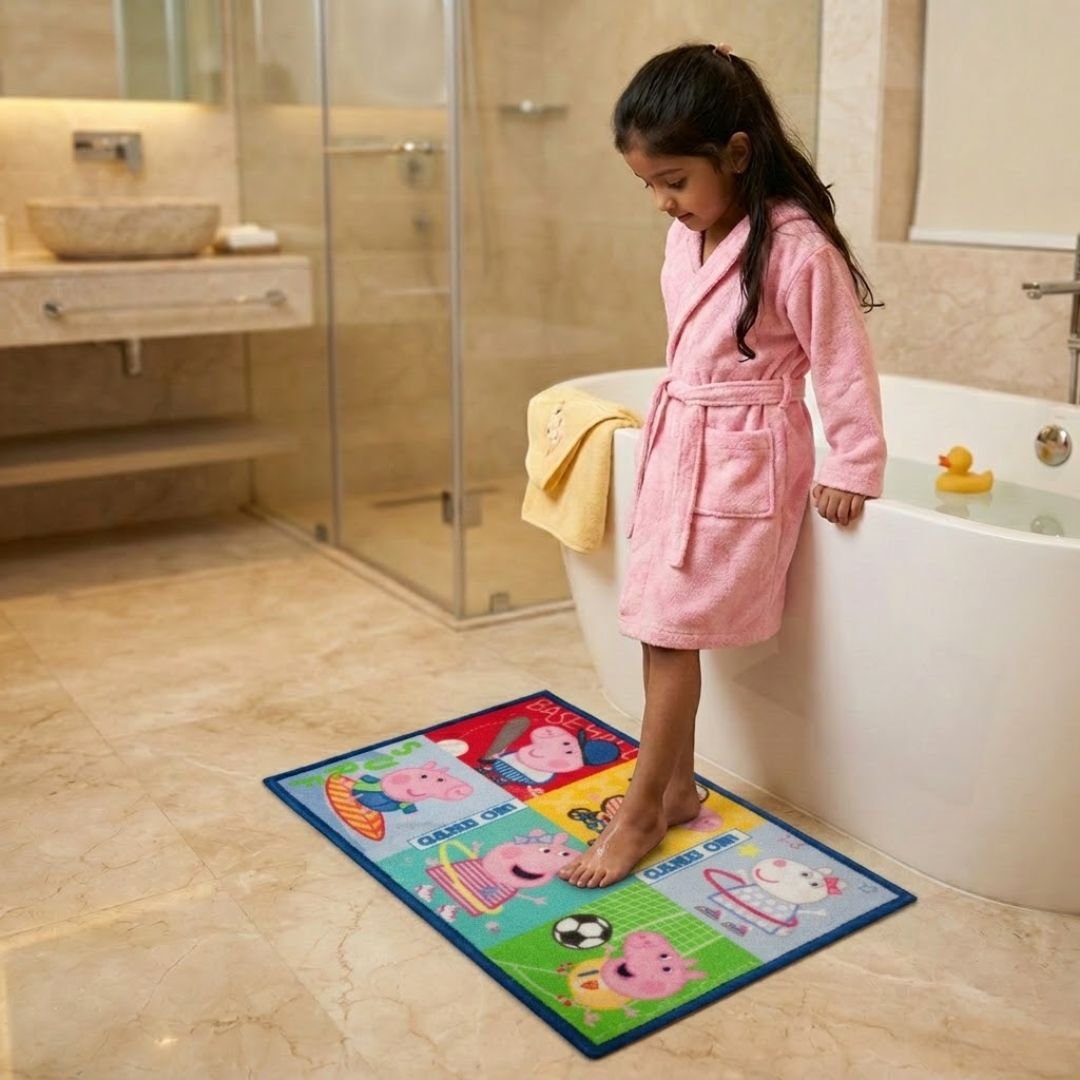 Peppa Pig Anti - Slip Bath Mat – "Baseball game on!" by Athom Living - Athom Living