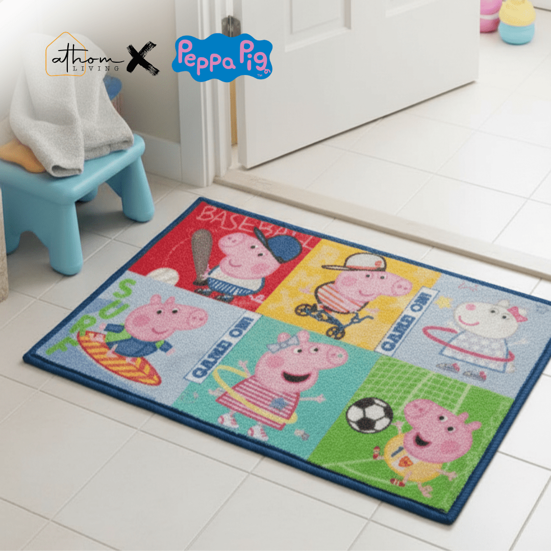 Peppa Pig Anti - Slip Bath Mat – "Baseball game on!" by Athom Living - Athom Living