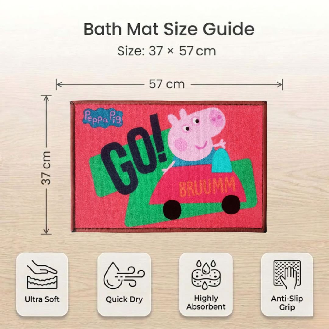 Peppa Pig Anti - Slip Bath Mat – "Go Bruumm" by Athom Living - Athom Living