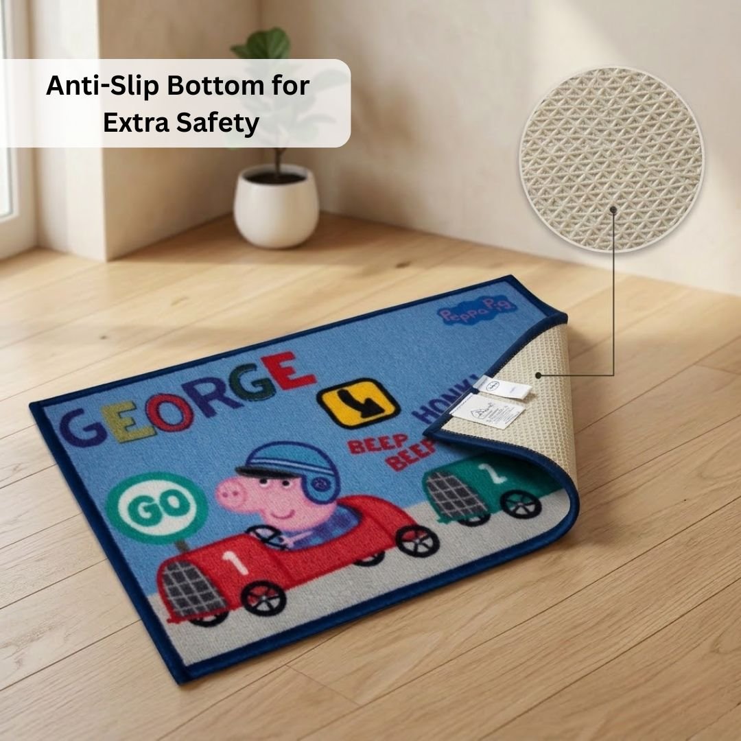 Peppa Pig Anti - Slip Kids Bath Mat – “George Says Beep Beep! Honk Honk!” by Athom Living - Athom Living