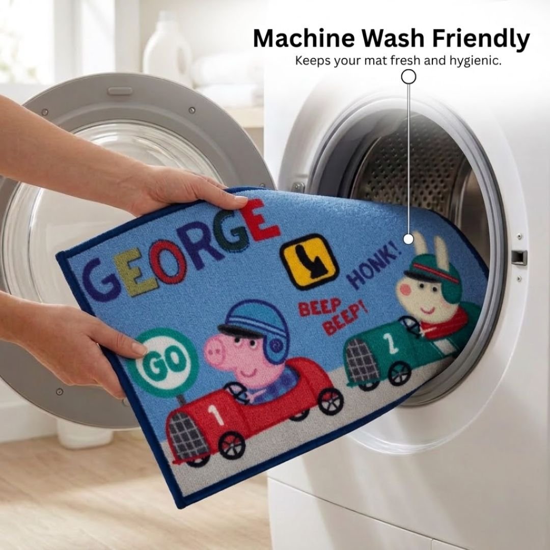 Peppa Pig Anti - Slip Kids Bath Mat – “George Says Beep Beep! Honk Honk!” by Athom Living - Athom Living