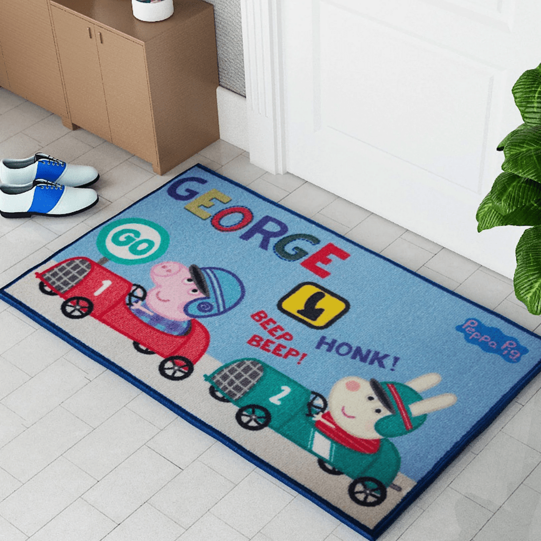 Peppa Pig Anti - Slip Kids Bath Mat – “George Says Beep Beep! Honk Honk!” by Athom Living - Athom Living