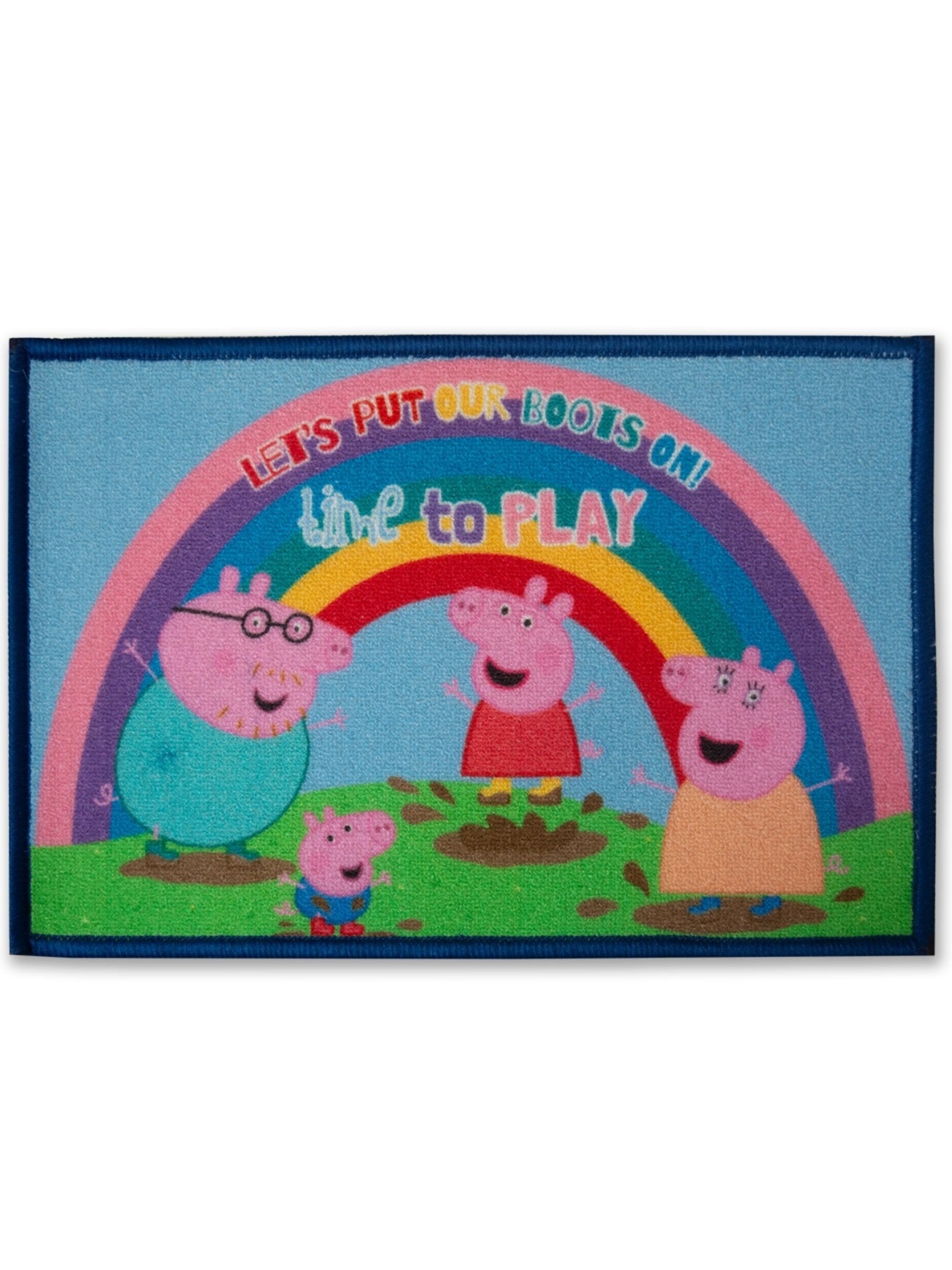 Peppa Pig Anti - Slip Kids Bath Mat – “Lets put our foot on! Time to play” by Athom Living - Athom Living