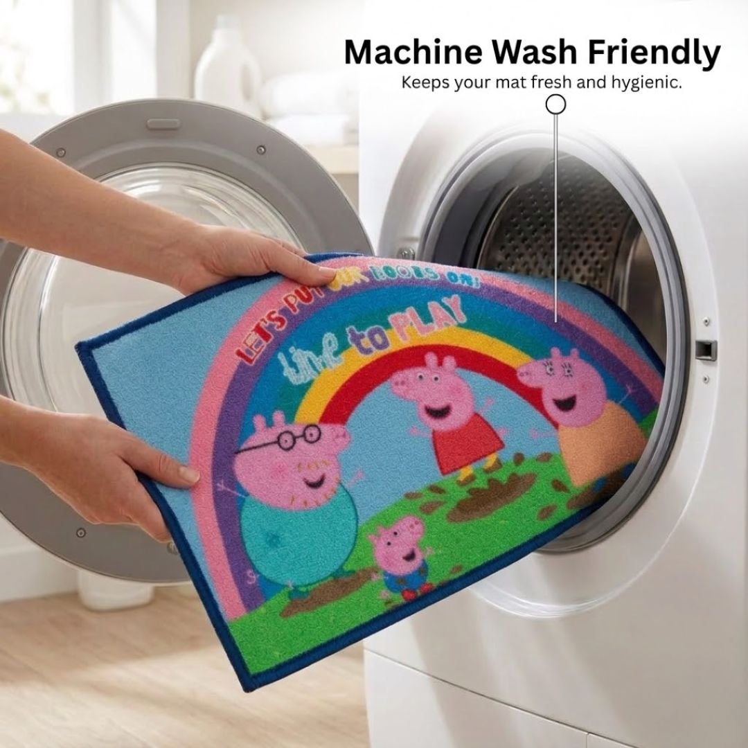 Peppa Pig Anti - Slip Kids Bath Mat – “Lets put our foot on! Time to play” by Athom Living - Athom Living