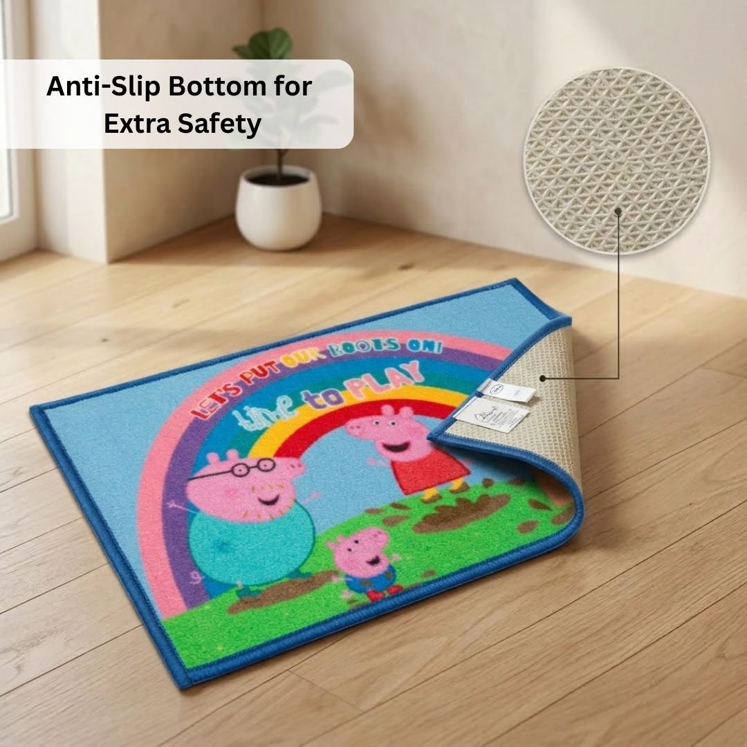 Peppa Pig Anti - Slip Kids Bath Mat – “Lets put our foot on! Time to play” by Athom Living - Athom Living