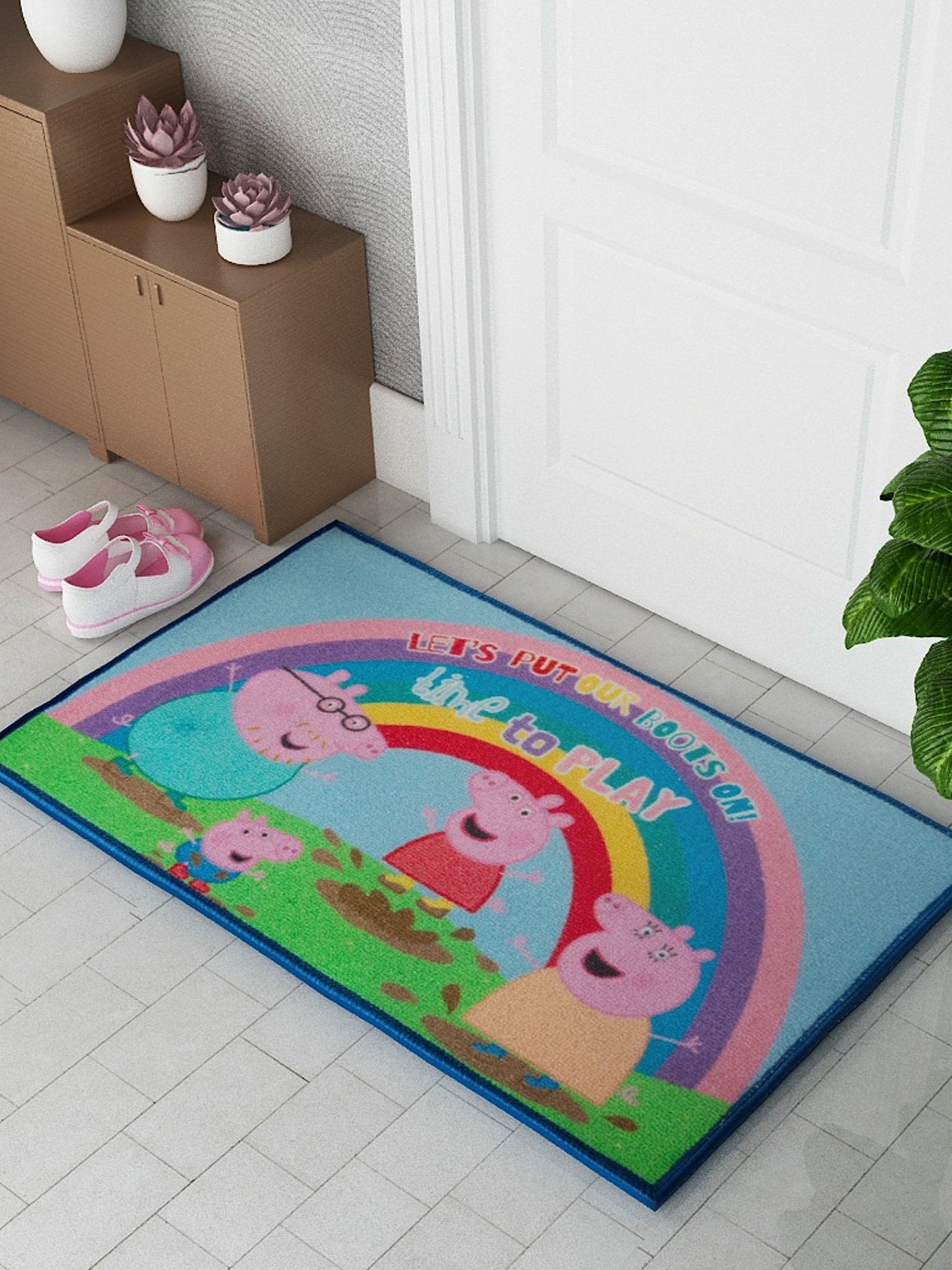 Peppa Pig Anti - Slip Kids Bath Mat – “Lets put our foot on! Time to play” by Athom Living - Athom Living