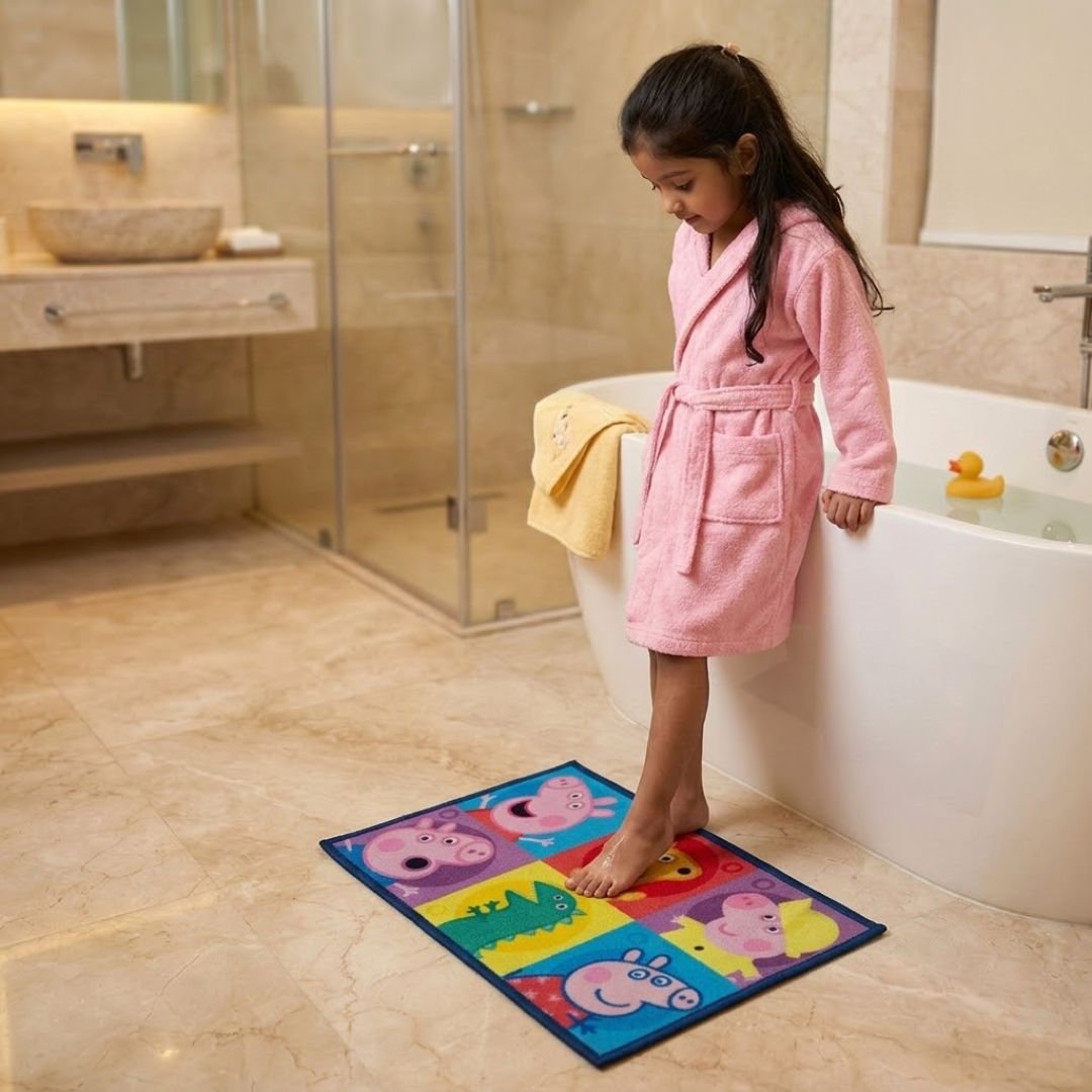 Peppa Pig Anti - Slip Kids Bath Mat – “Oink Oink! Fun Starts Here!” by Athom Living - Athom Living