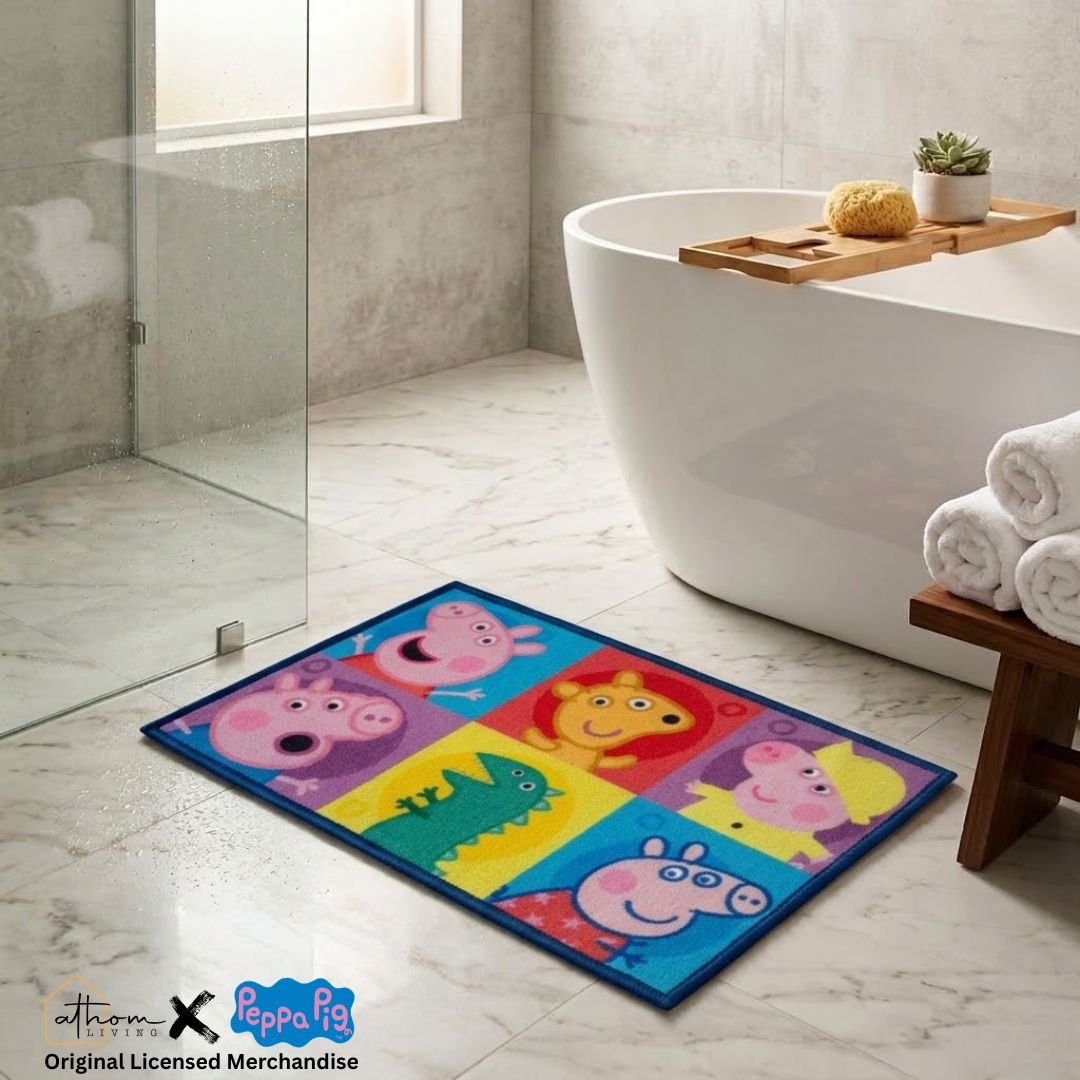 Peppa Pig Anti - Slip Kids Bath Mat – “Oink Oink! Fun Starts Here!” by Athom Living - Athom Living